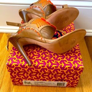 Never worn Tory Burch high heel sandals